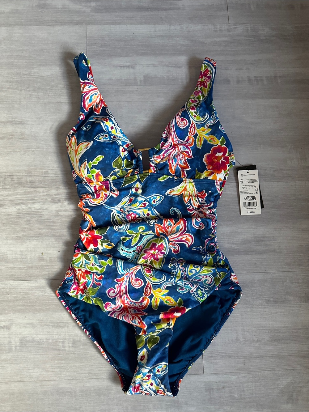 Floral Navy One-Piece Swimsuit